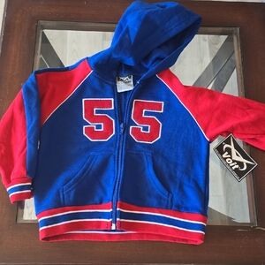 Kids Red and Blue Number 55 Hoodie